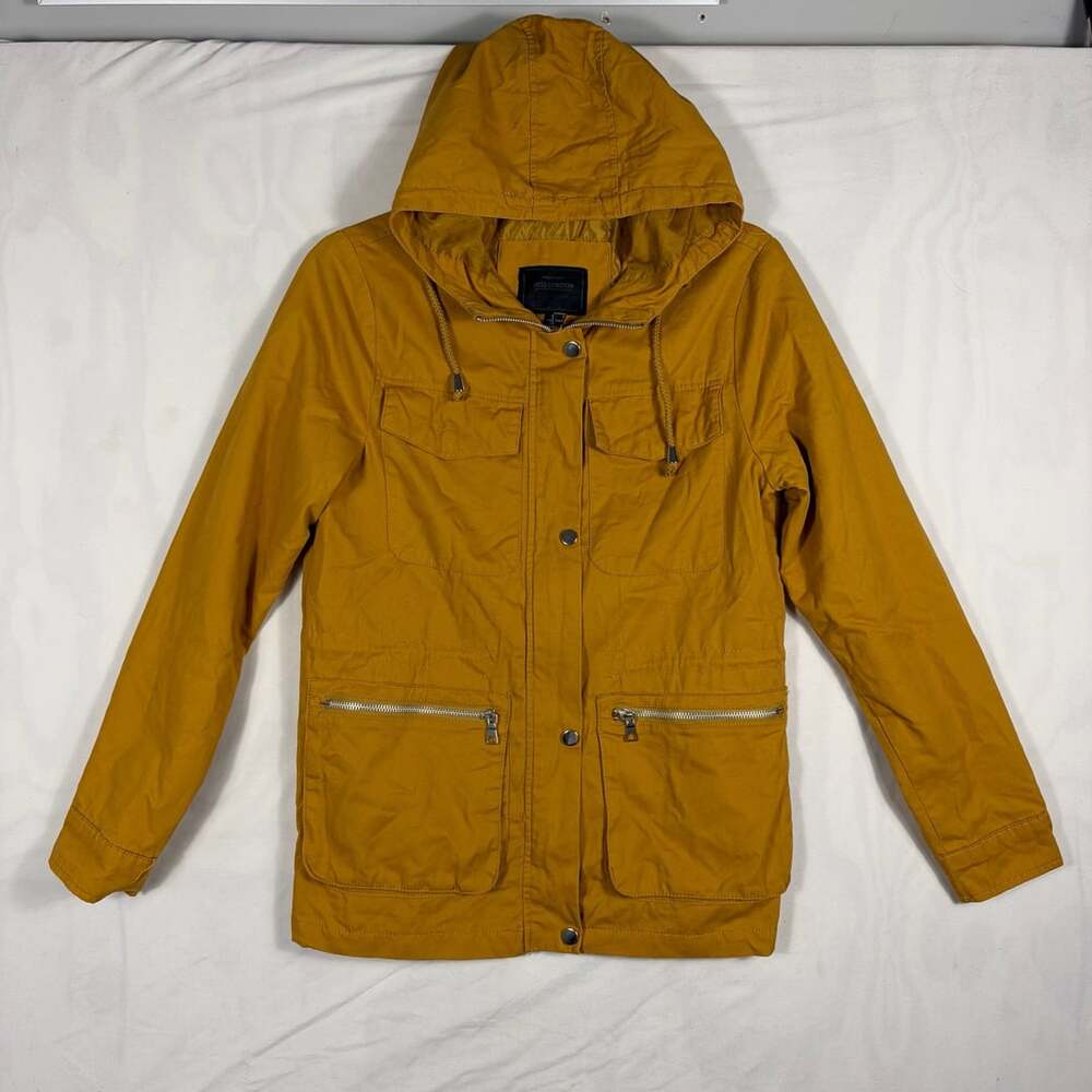 Miss London Black Label Women's Mustard Yellow Jacket with Hood